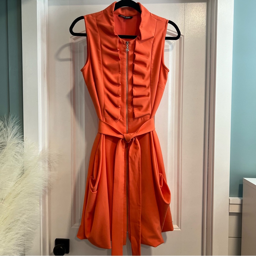 Samuel Dong Sleeveless Ruffled Full Front Zipper Puff Party Dress. Size‎ XS.